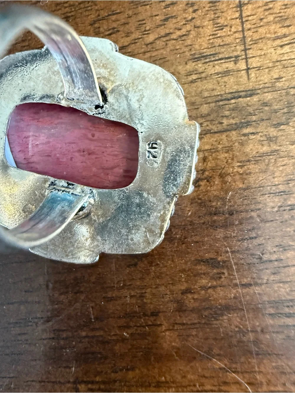 Pink Stone Sterling Silver Statement Ring